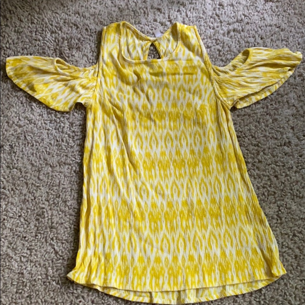 Yellow Cold Shoulder Top